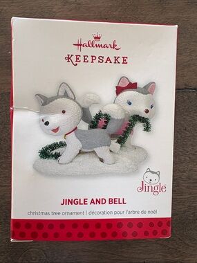 Hallmark 2013 Keepsake Jingle & Bell Holiday Ornament - White, Gray, Red, Green